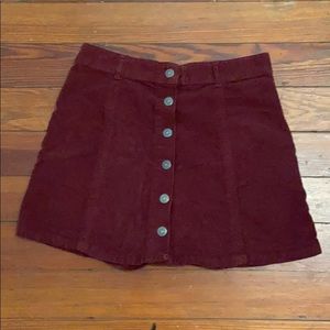Maroon corduroy American Eagle skirt